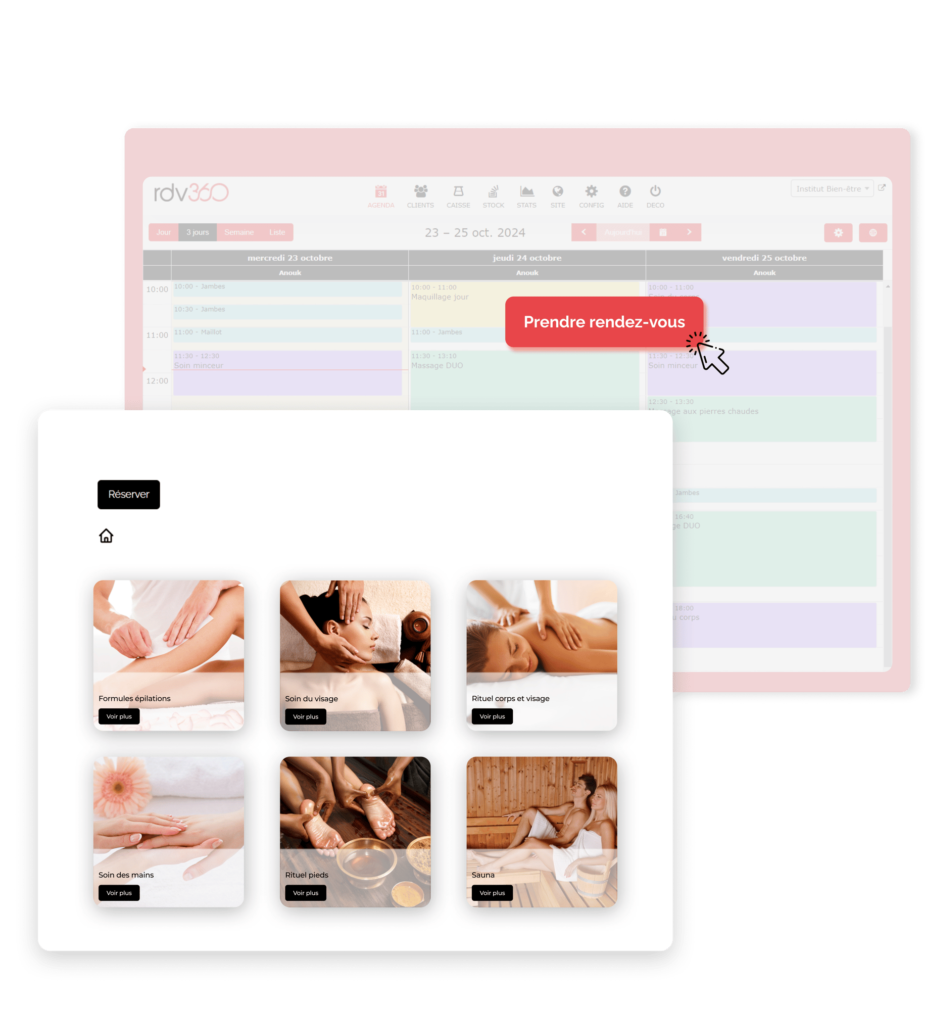 La prise de rendez-vous en ligne de RDV360